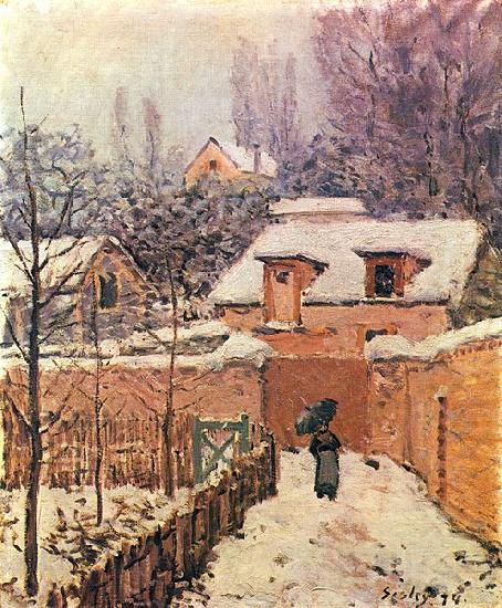 Alfred Sisley Garten im Louveciennes im Schnee Spain oil painting art